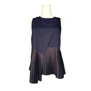 Derek Lam Asymmetrical Pleated Peplum Top